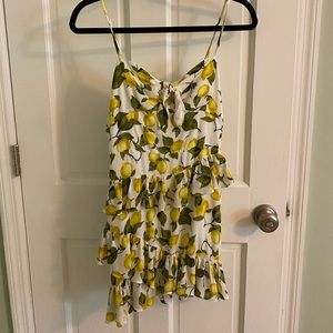 Lemon Print Ruffle Dress